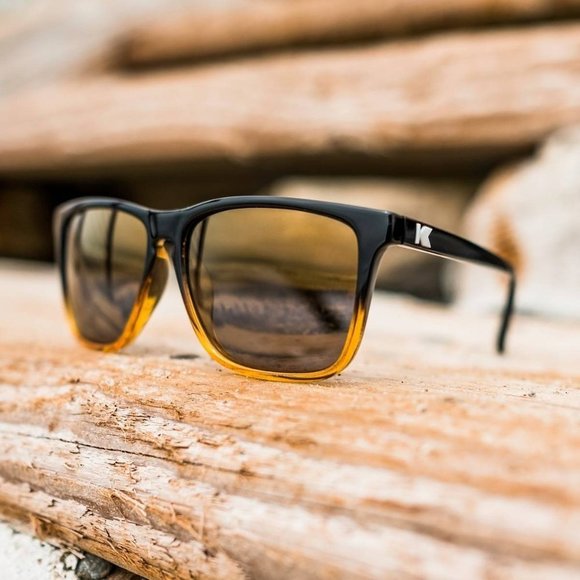 Knockaround Other - KNOCKAROUND FAST LANES BLACK AND AMBER GOLD GLOSSY SUNGLASSES
